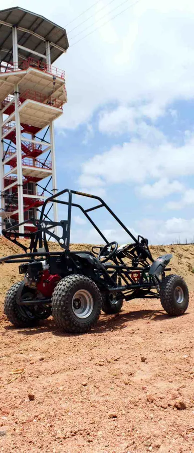 Dirt kart buggy on the track at Sportico Resorts near Bangalore