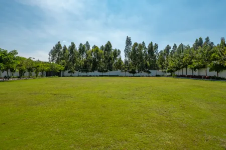 Aura open banquet lawn at Sportico Resorts near Bangalore