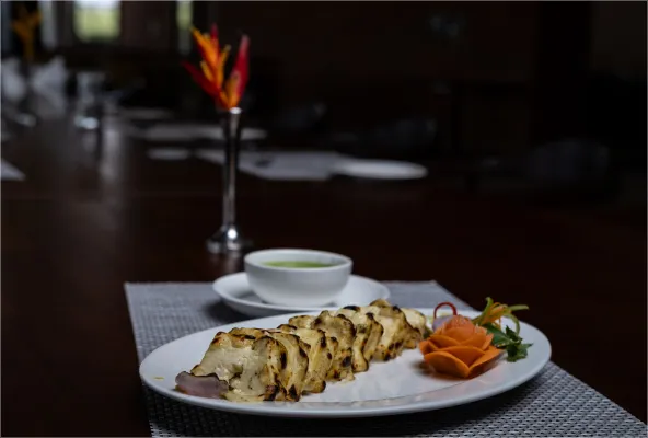 Dish served at Saffron Restaurant, Sportico Resorts near Bangalore