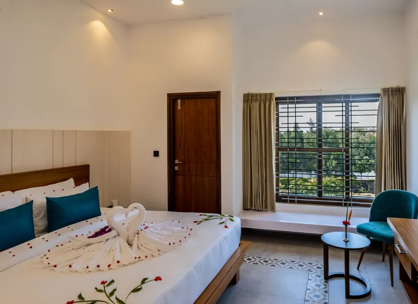 Superior Room interior at Sportico Resorts near Bangalore